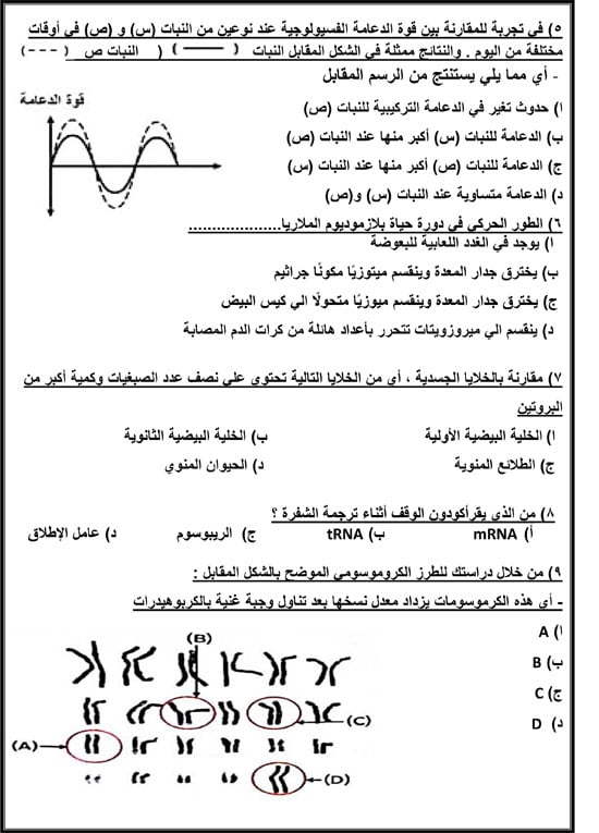 حل أهم 40 سؤالا فى الأحياء لطلاب الثانوية العامة (2)