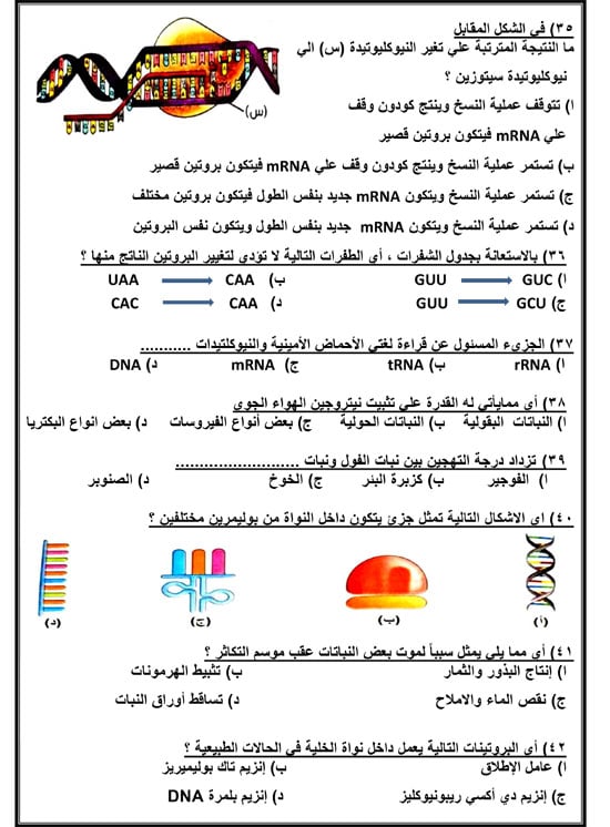 حل أهم 40 سؤالا فى الأحياء لطلاب الثانوية العامة (7)