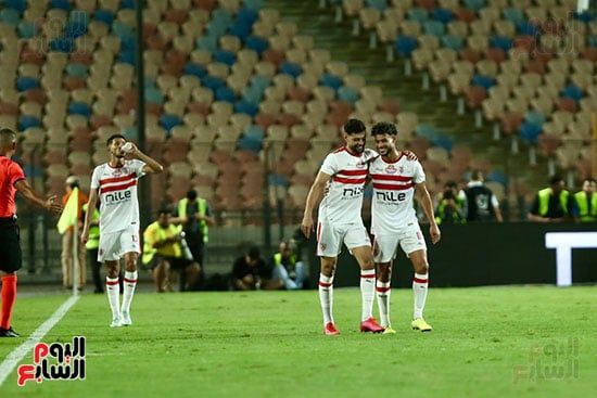 احتفال بهدف الزمالك فى شباك بيراميدز