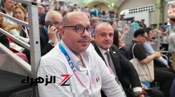 أولمبياد باريس 2024.. رئيس اللجنة الأولمبية المصرية يدعم زياد السيسي من المدرجات