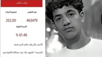 طالب ثانوية عامة حصل على 61% و يتخلص من حياته بسبب والده