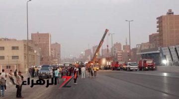 إعادة حركة المرور بالطريق الدائرى بعد رفع أثار انقلاب تريلا بالخصوص.. صور