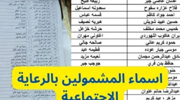 وزارة العمل العراقية .. قائمة المستفيدين الجدد من الرعاية الاجتماعية – الوجبة السابعة (جميع المحافظات)