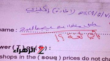 العالم كله مقلوب عليه… طالب يفاجئ الجميع بإجابة غريبة في الامتحان والمصحح يعبر عن دهشته بطرق غير متوقعة… فماذا كتب!!!