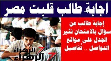 «الاجابة التي ابكت الملايين في مصر »… طالب يجيب علي سؤال في امتحان اللغة العربية بطريقة أذهلت الجميع .. مش هتصدق كتب إيه؟؟