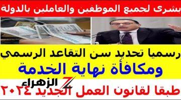 كان فين الخبر ده من زمان … مفاجأة سارة تعلنها الحكومة بشأن تحديد سن المعاش ومكافأة نهاية الخدمة وفقا للقانون .. فرحة كبيرة في بيوت كل الموظفين