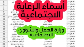 الشروط المطلوبة للتسجيل في الوجبة السابعة لعام 2024 واسماء المشمولين بالرعاية الاجتماعية الوجبة الأخير