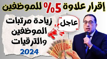 إقرار علاوة 5%.. تفاصيل ترقية الموظفين وزيادة مرتبات العاملين بالجهاز الإداري للدولة 2024