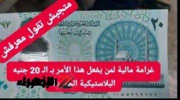 “عشان يلتزموا بعد كدا!” .. قرار حكومي صادم بفرض عقوبة ضد هؤلاء المواطنين بسبب الـ 20 جنيه البلاستيكية الجديدة!!