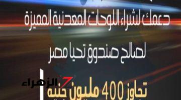 دعم المواطنين فى شراء اللوحات المعدنية المميزة تجاوز 400 مليون جنيه لصالح صندوق “تحيا مصر”