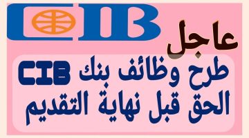 لأصحاب هذه المؤهلات.. بنك CIB يعلن عن وظائف جديدة في عدة محافظات| ألحق قدم