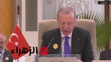 أردوغان: إسرائيل تدمر الوجود الفلسطينى وتخطط للبقاء فى غزة