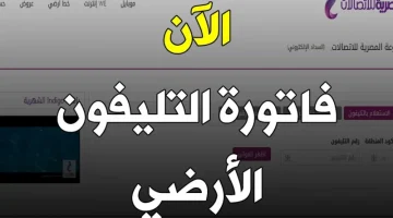 بالخطوات.. الاستعلام عن فاتورة التليفون الأرضي لشهر أكتوبر 2024.. سددها الآن