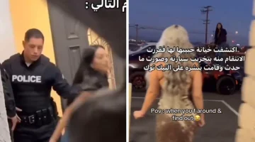 فتاة تحطم سيارة خطيبها انتقاما من خيانته لها.. شاهد: ردة فعلها بعدما ذهب رجال الشرطة للقبض عليها