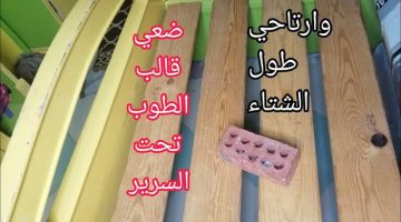 ” فكرة جهنمية ست عجوزة قالتلي عليها “.. حطي قالب الطوب تحت السرير كل يوم قبل النوم وارتاحي طول الشتاء.. هتشوفي المعجزات في بيتك !!