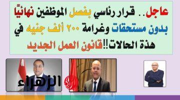 “الزعل هيبان على وشوشهم”..فصل هؤلاء الموظفين عن العمل وغرامة 200 ألف تعديلات قانون العمل الجديد!!