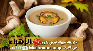 طريقة سهلة لعمل شوربة الفطر بالكريمة في البيت Mushroom soup