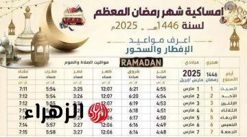 امساكية رمضان الجزائر 2025 وفقا للحسابات الفلكية.. تعرف على موعد الإفطار والسحور ومواقيت الصلاة