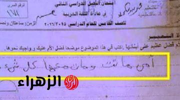 ” وقع ومحدش سمى عليه ” .. إجابة طالب علي سؤال في مادة اللغة العربية بطريقة أبكت المعلمين بهستيرية .. محدش مستوعب اللي كتبه !!