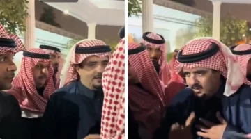 شاهد: ردة فعل الأمير عبدالعزيز بن فهد تجاه مسن طلب منه التدخل لعتق رقبة خلال عزاء أخيه الأمير محمد بن فهد