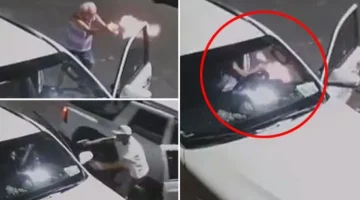 شاهد: لص مسلح يحاول سرقة مسن أثناء جلوسه داخل سيارته.. والأخير يفاجئه بإطلاق النار عليه ويرديه قتيلا