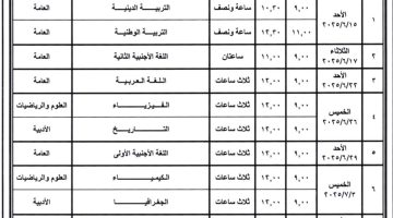 ننشر.. جدول امتحانات الثانوية العامة 2025 بعد التعديل رسميًا من وزارة التربية والتعليم