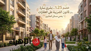 خصم 25%.. بشرى سارة بشأن قانون الضريبة على العقارات يُسعد ملايين المواطنين