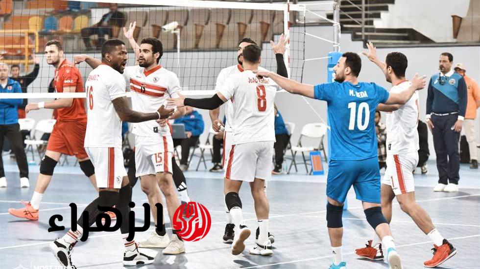 الزمالك يهزم مصر للبترول 3 2 بنصف نهائي دوري الطائرة