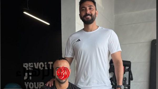 محمد مجدي أفشة يظهر في الجيم رفقة محمود حمدي قبل لقاء زد نوازي الأهلي في الدوري المصري الممتاز