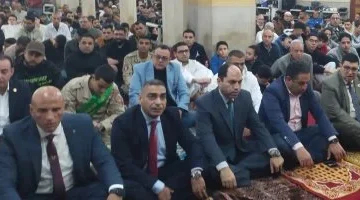 حسام عبد الفتاح ومحافظو القليوبية يؤدون صلاة العيد بمسجد ناصر بنها