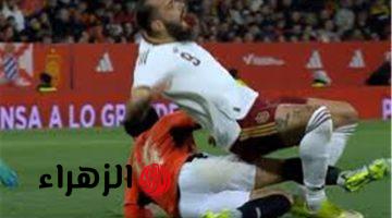 لحظة طرد حمدي فتحي في مباراة مصر وإسبانيا الودية ببرشلونة فيديو