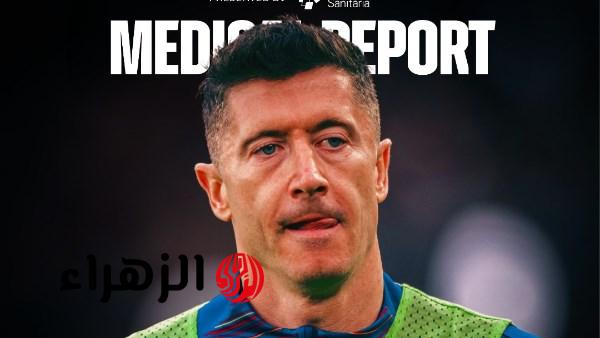 ليفاندوفسكي يغيب عن مباراة برشلونة وأتلتيكو مدريد في كأس ملك إسبانيا للإصابة