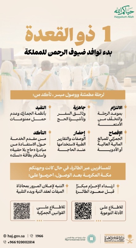 عاجل.. السعودية تعلن ضوابط وشروط جديدة للحجاج وتطلق مبادرة «حج بلا حقيبة» 6 717