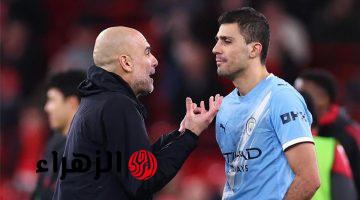 جوارديولا يعلق على مستقبل رودري وموقف مانشستر سيتي من انتقال اللاعب لريال مدريد