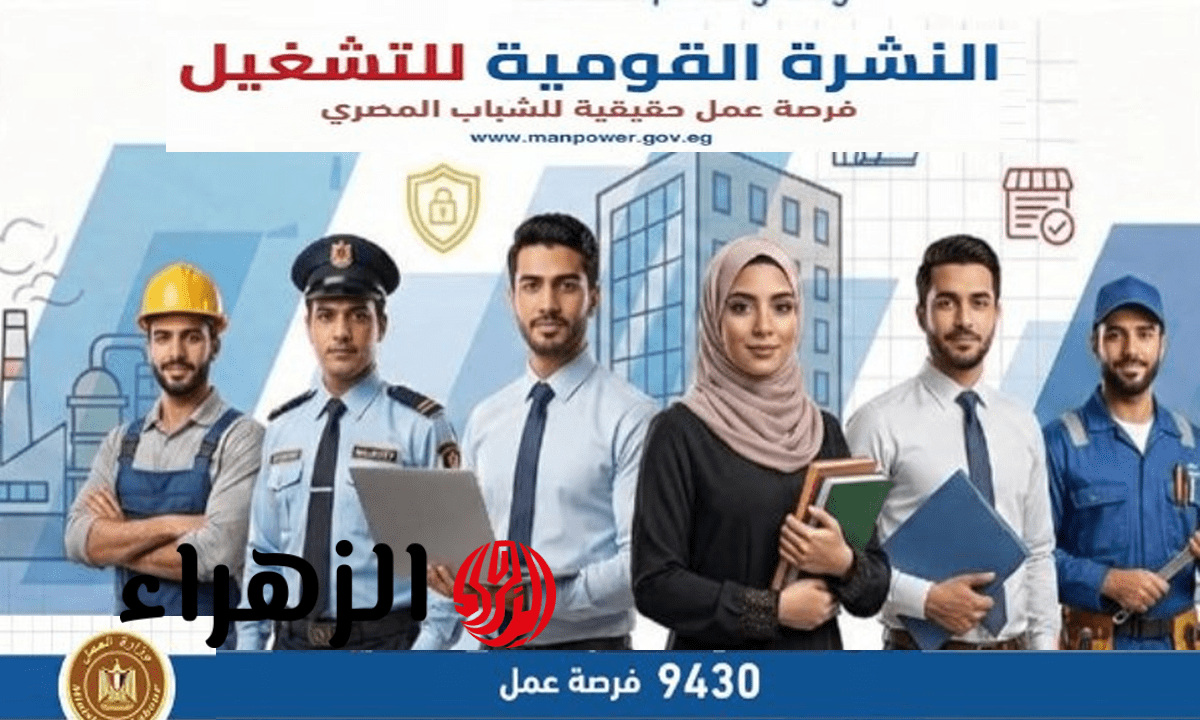 وزارة العمل تطرح أكثر من 9430 وظيفة خالية بالقطاع الخاص بمرتبات مجزية