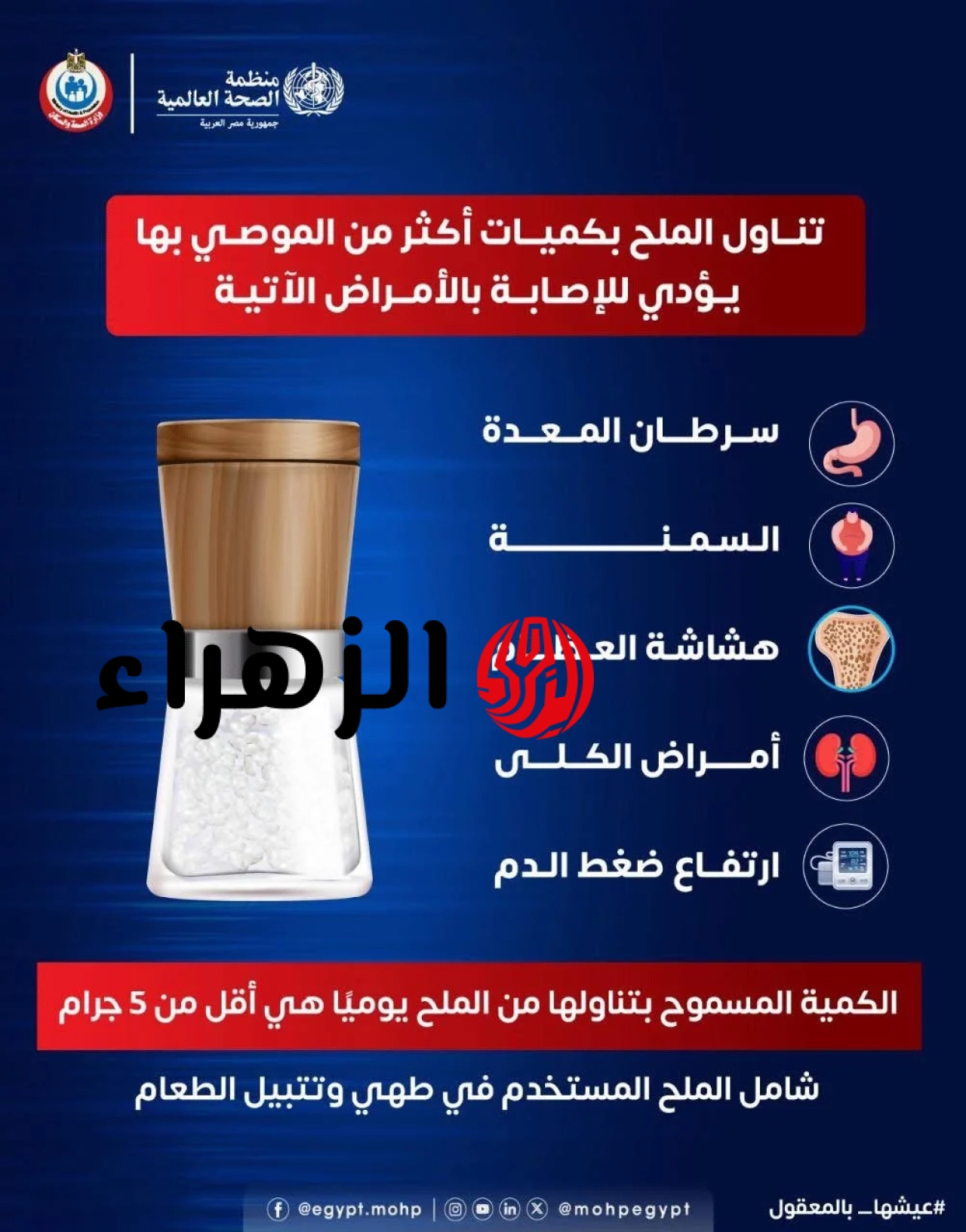 الصحة تحذر من الإفراط في تناول الملح.. وتحدد الحد الأقصى للاستهلاك 6 179699 تنازل الملح بكميات كبيرة