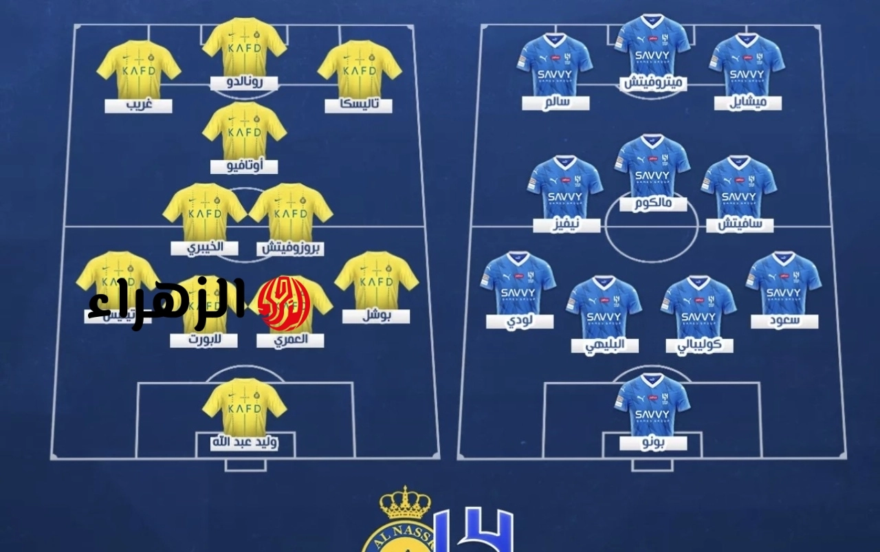 al-hilal vs al-nassr.. تشكيله الهلال والنصر اليوم في الدوري السعودي 2026 والقناه الناقله
