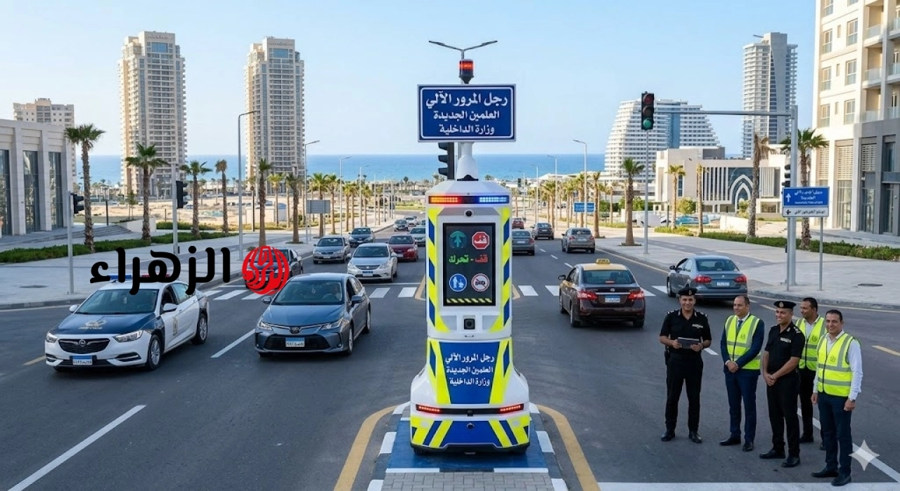 لأول مرة بمصر.. تشغيل «رجل المرور الآلي» في العلمين الجديدة لتنظيم الحركة