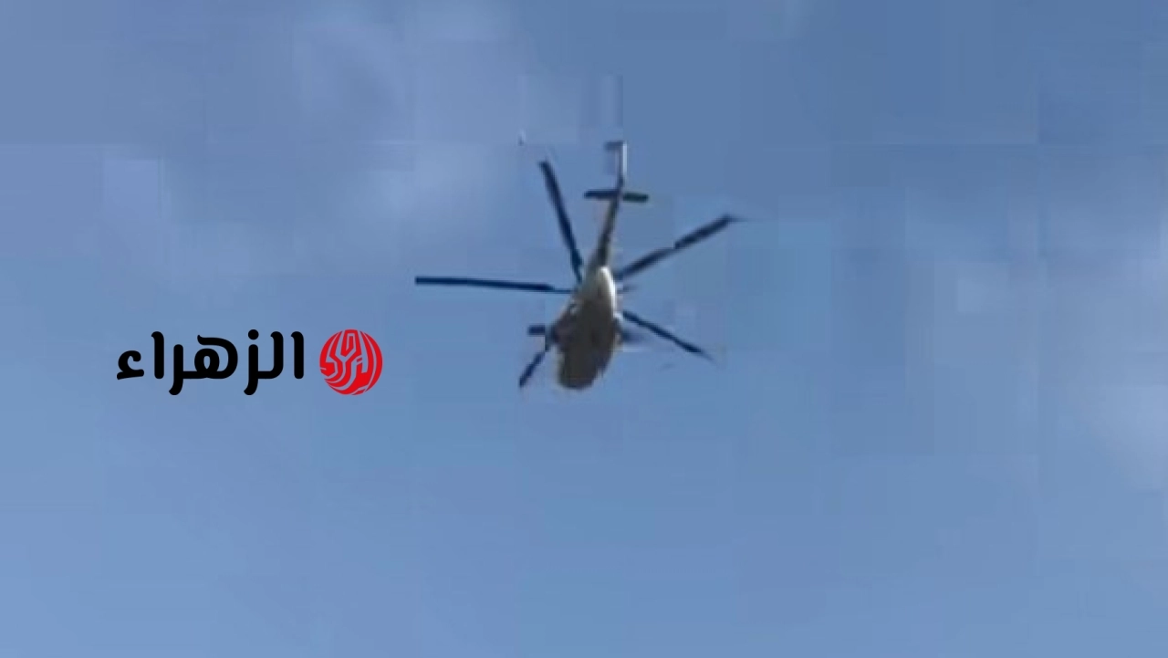 تحليق هليكوبتر فوق ساحات المصلين أثناء أداء صلاة العيد في مدينة السادس من أكتوبر