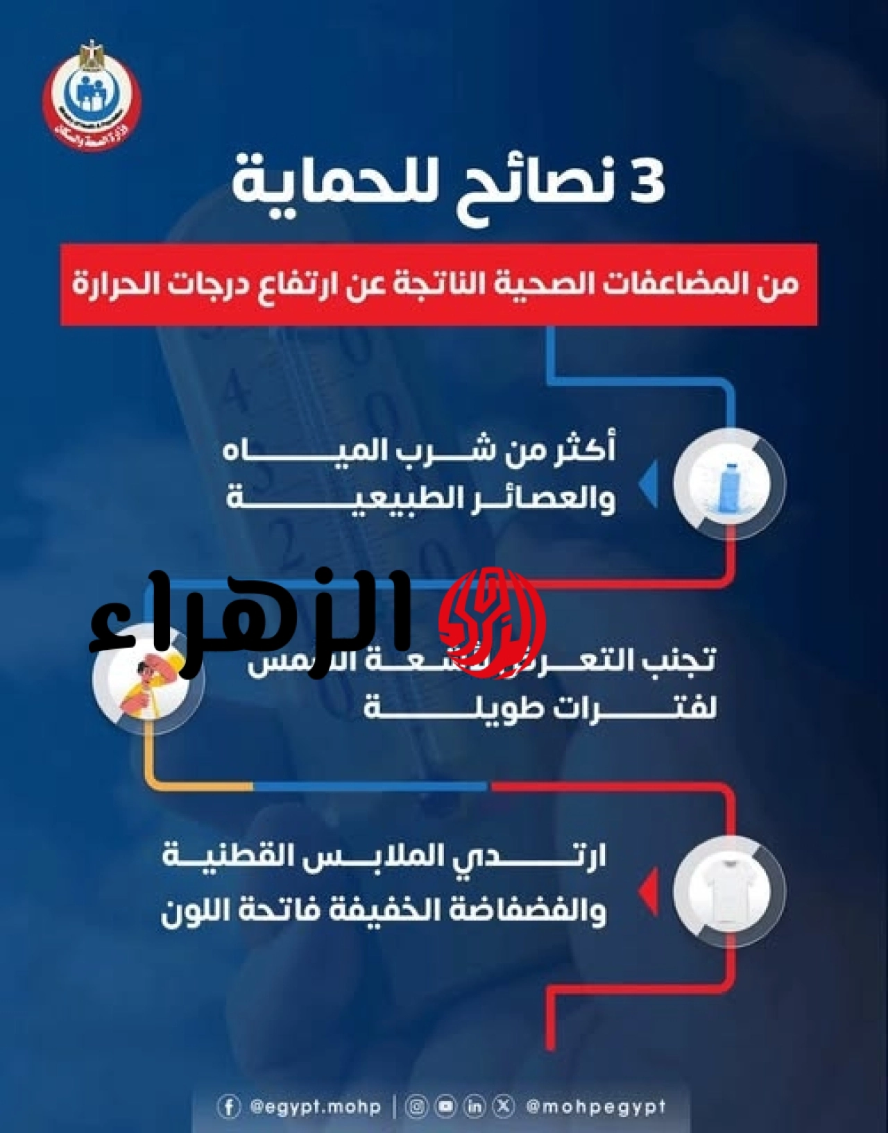 تزامنًا مع الموجة الحارة.. "الصحة" توجه 3 نصائح عاجلة للمواطنين للحماية من ضربات الشمس 6 717317793 1339365055041372 56534