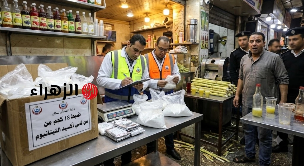 تفاصيل سقوط محلات عصير قصب تستخدم مركب ثاني أكسيد التيتانيوم