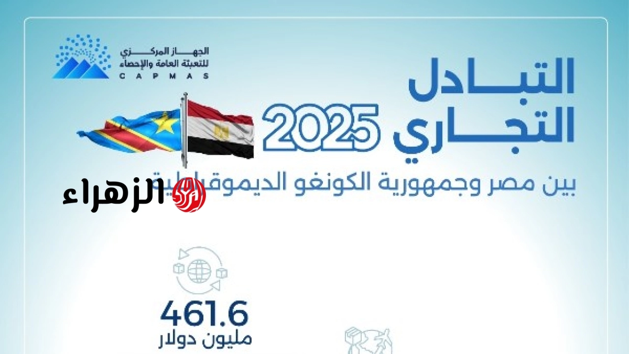 الإحصاء يعلن 461.6 مليون دولار قيمة التبادل التجاري بين مصر والكونغو الديمقراطية في 2025