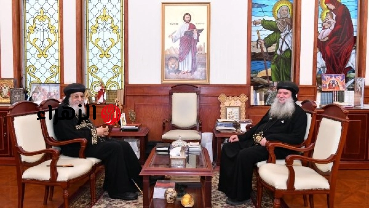البابا تواضروس يستقبل الأنبا دانيال والأنبا بولا والأنبا سيداروس في المقر البابوي
