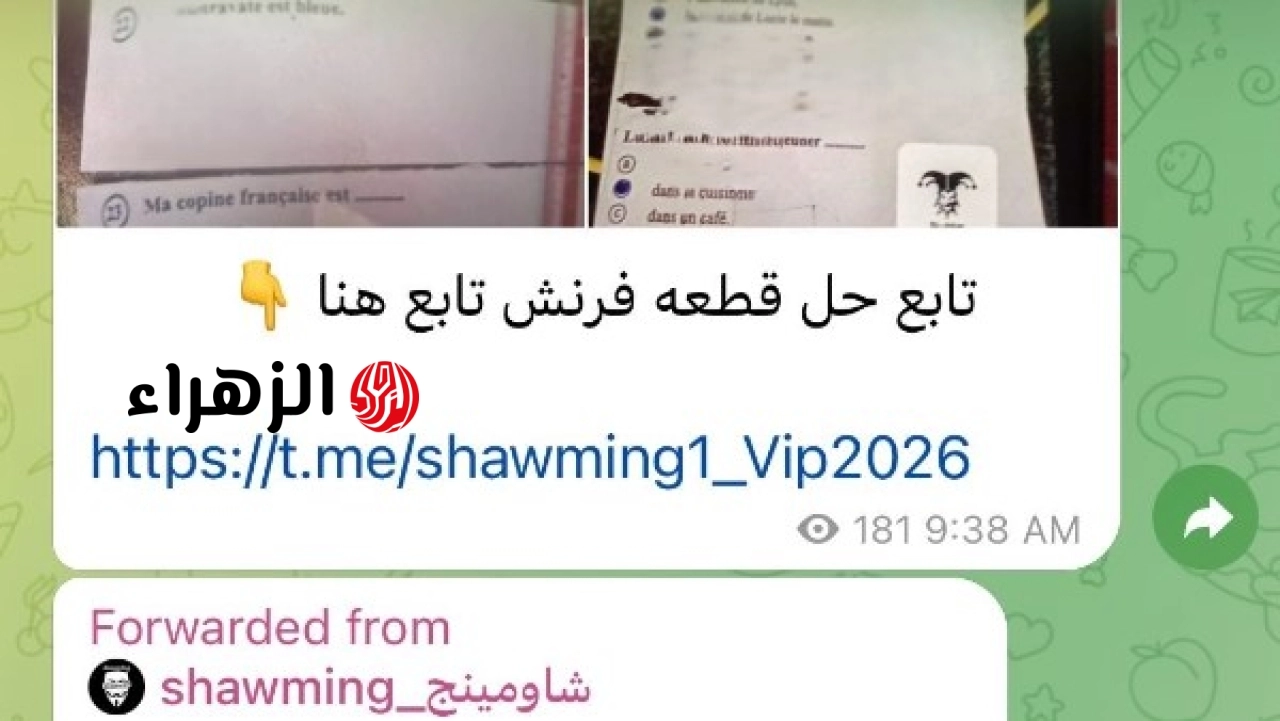 التعليم يتتبع صورًا متداولة لإجابات امتحان الفرنساوي للثانوية العامة منشورة عبر منصات التواصل