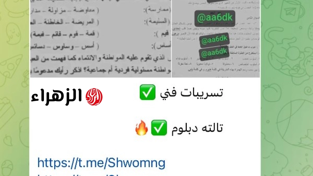 التعليم يحقق في تداول صور امتحان اللغة العربية للدبلومات الفنية عبر تليجرام بعد بدء اللجان بدقيقتين