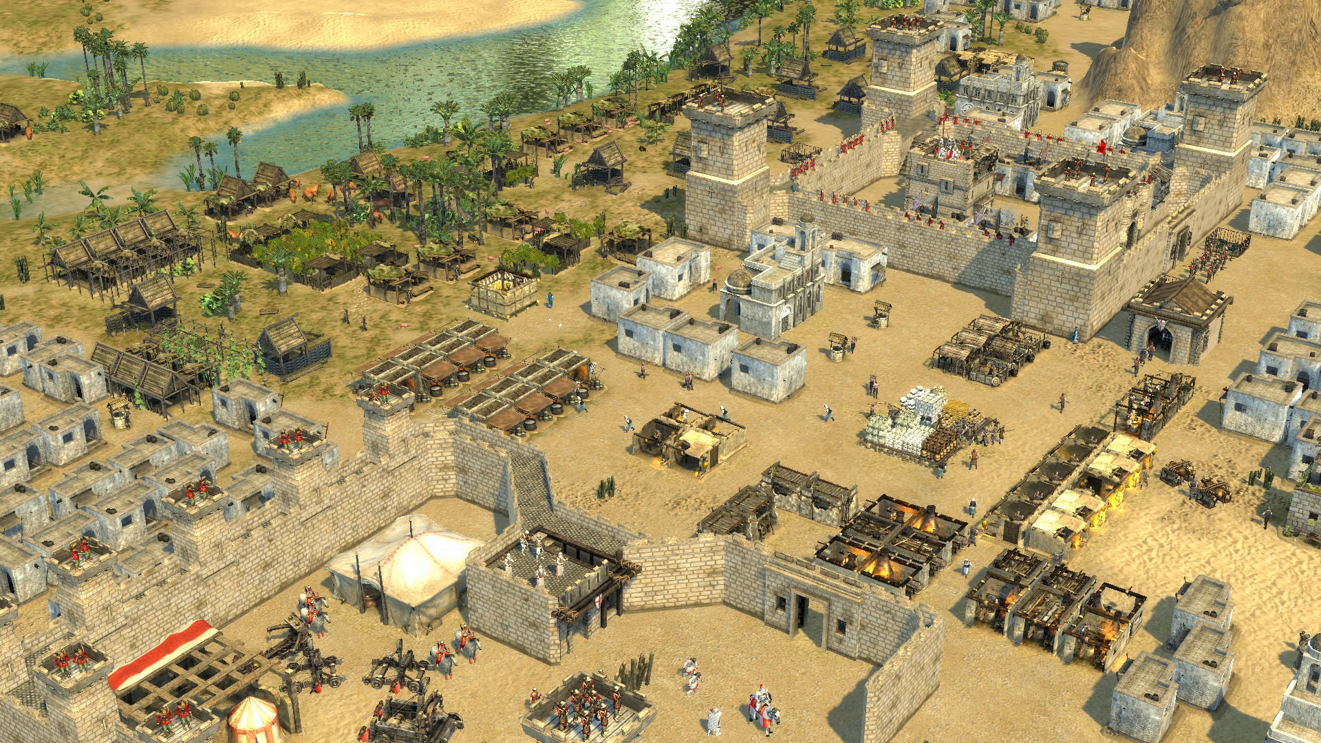 لعبة Stronghold Crusader 2 متوفرة بخصم 90% على منصة Steam: فرصة لتجربة هذه التحفة الفنية الاستراتيجية التي تعود للعصور الوسطى. 6 صورة لمدينة في لعبة Stronghold Crusader 2.