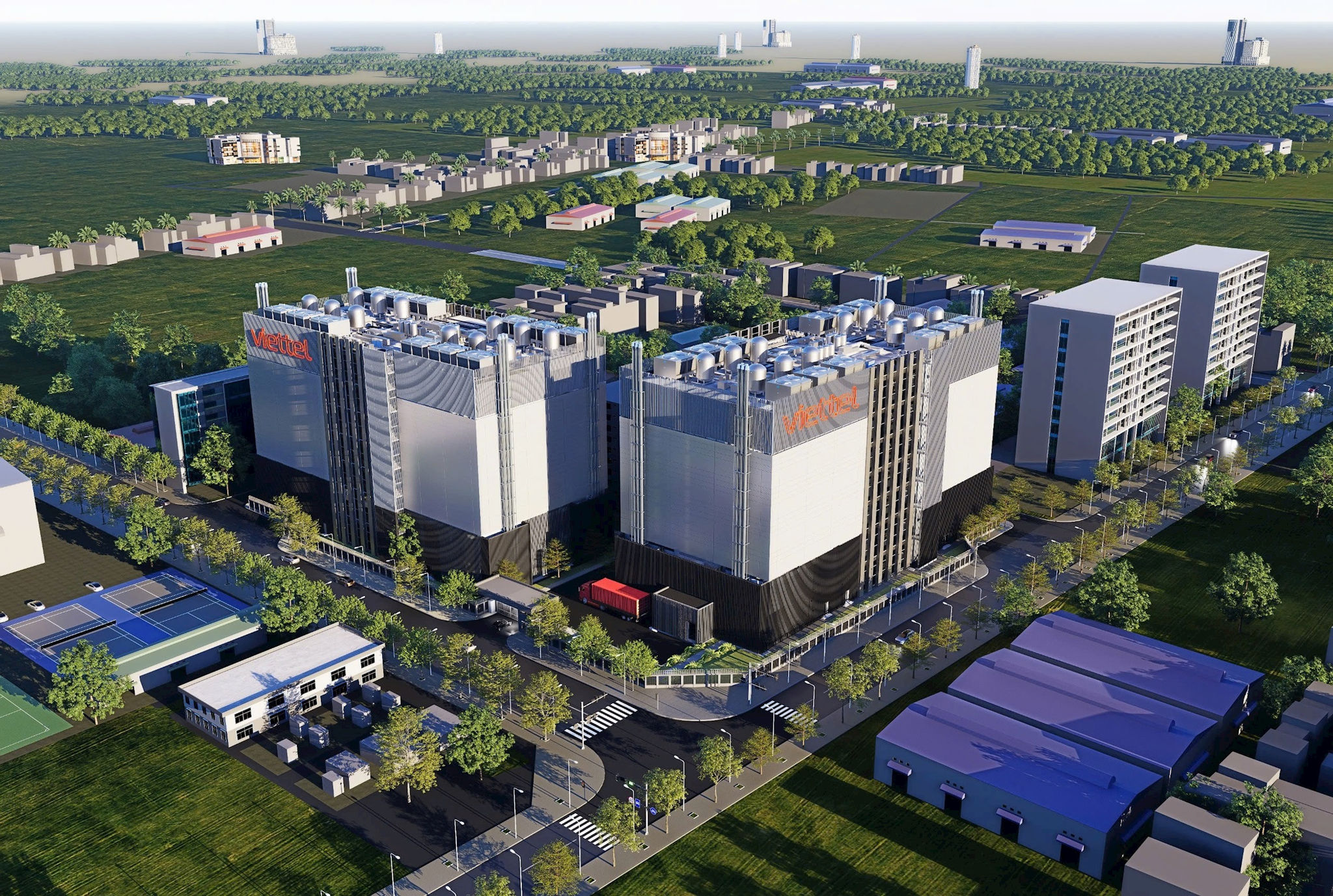 هانوي تحل تحديات الموارد البشرية والبنية التحتية الرقمية من أجل التنمية. 11 مركز البحث والتطوير التابع لشركة فيتيل في مجمع هوا لاك للتكنولوجيا المتقدمة. الصورة: فيتيل