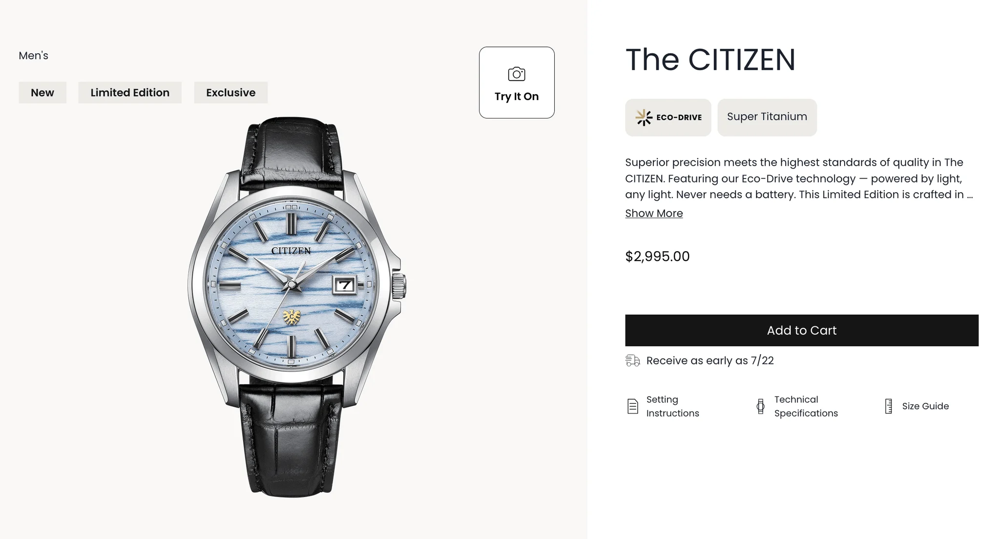 ساعة Citizen AQ4090-08A ذات المينا المصبوغة بصبغة واشي النيلية متاحة الآن للطلب المسبق رسميًا. 7 معلومات الطلب الخاصة بساعة Citizen AQ4090-08A على الموقع الرسمي.