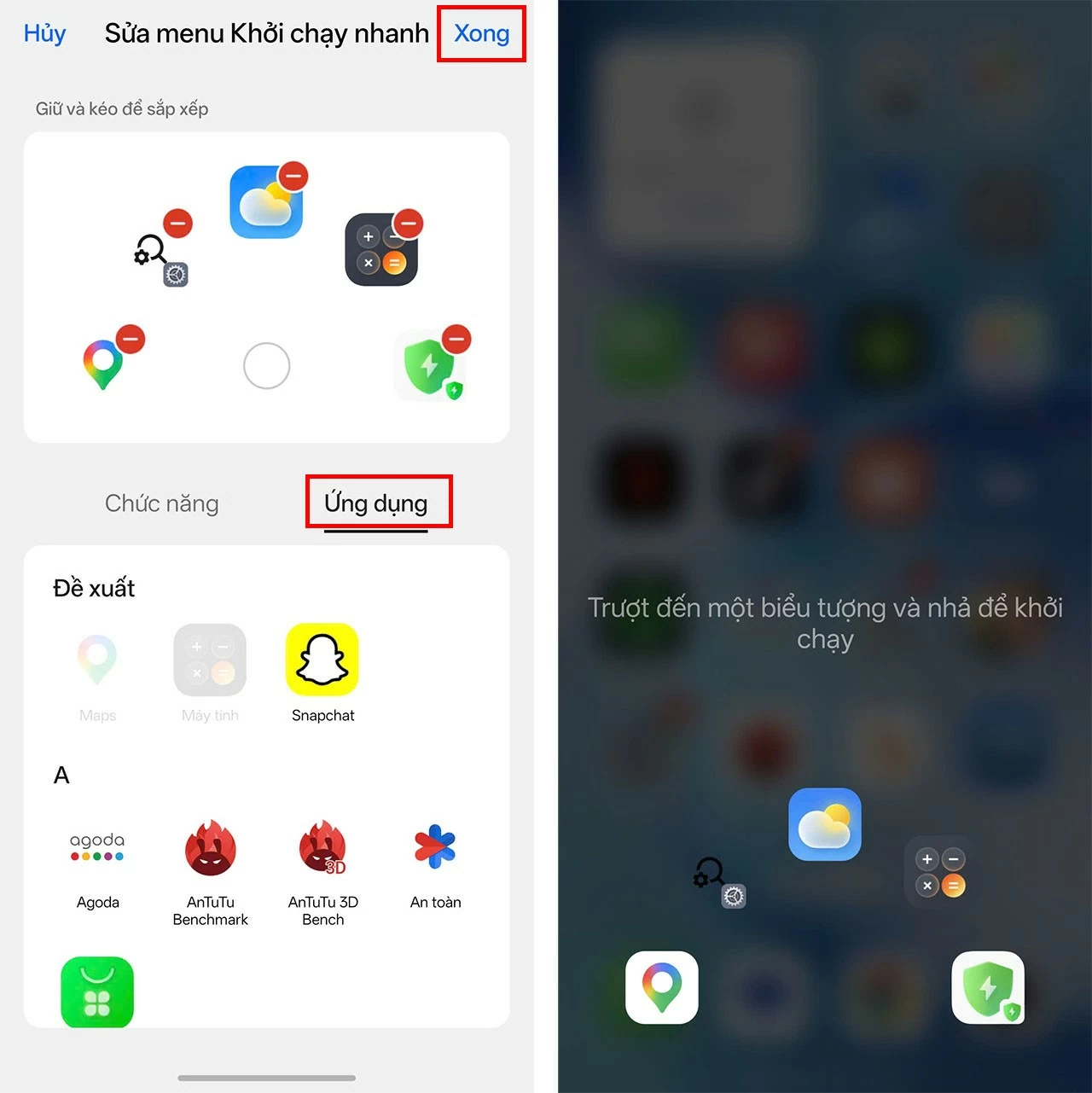 اضغط على Nhấn Xong để lưu cài đặt.