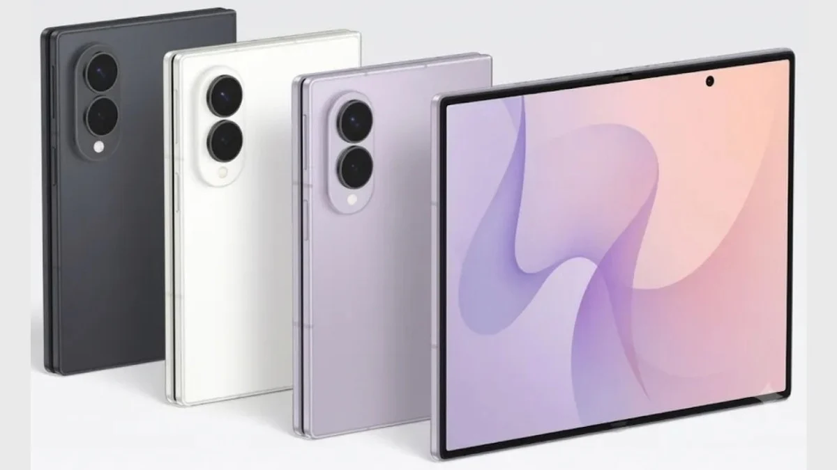 شاشة Galaxy Z Fold8 عريضة الألوان Các tùy chọn màu sắc của Galaxy Z Fold8 Wide bao gồm Kem, Than chì và Oải hương